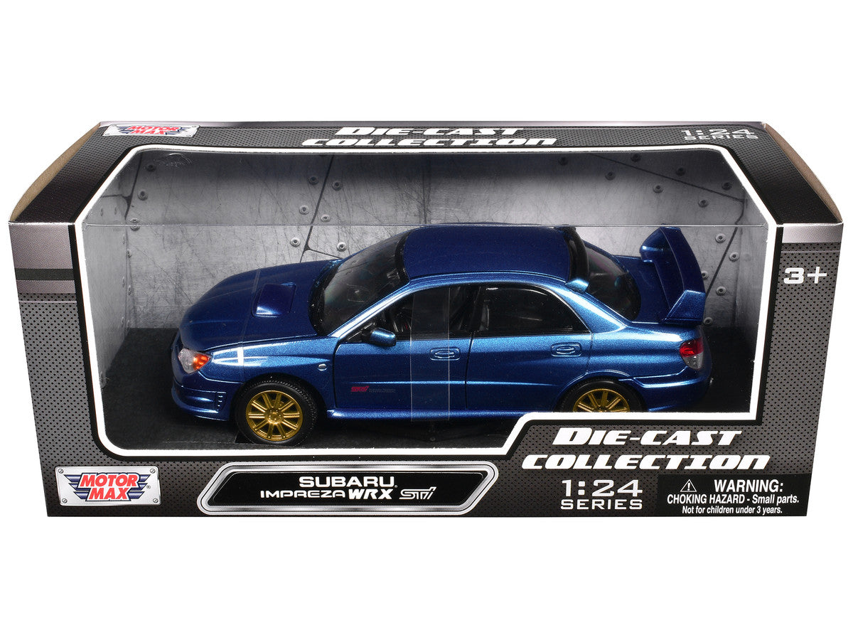 Subaru Impreza WRX STi Blue Metallic 1/24 Diecast Model Car by Motormax LuxuryLifeWay Online Store