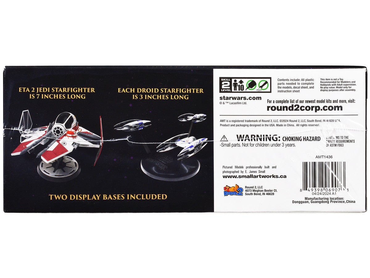 Skill 2 Model Kit ETA 2 Jedi Starfighter VS. Droid Starfighters 4 Model Set "Star Wars: Episode III - Revenge of the Sith" (2005) Movie 1/48 Scale Model by AMT LuxuryLifeWay Online Store