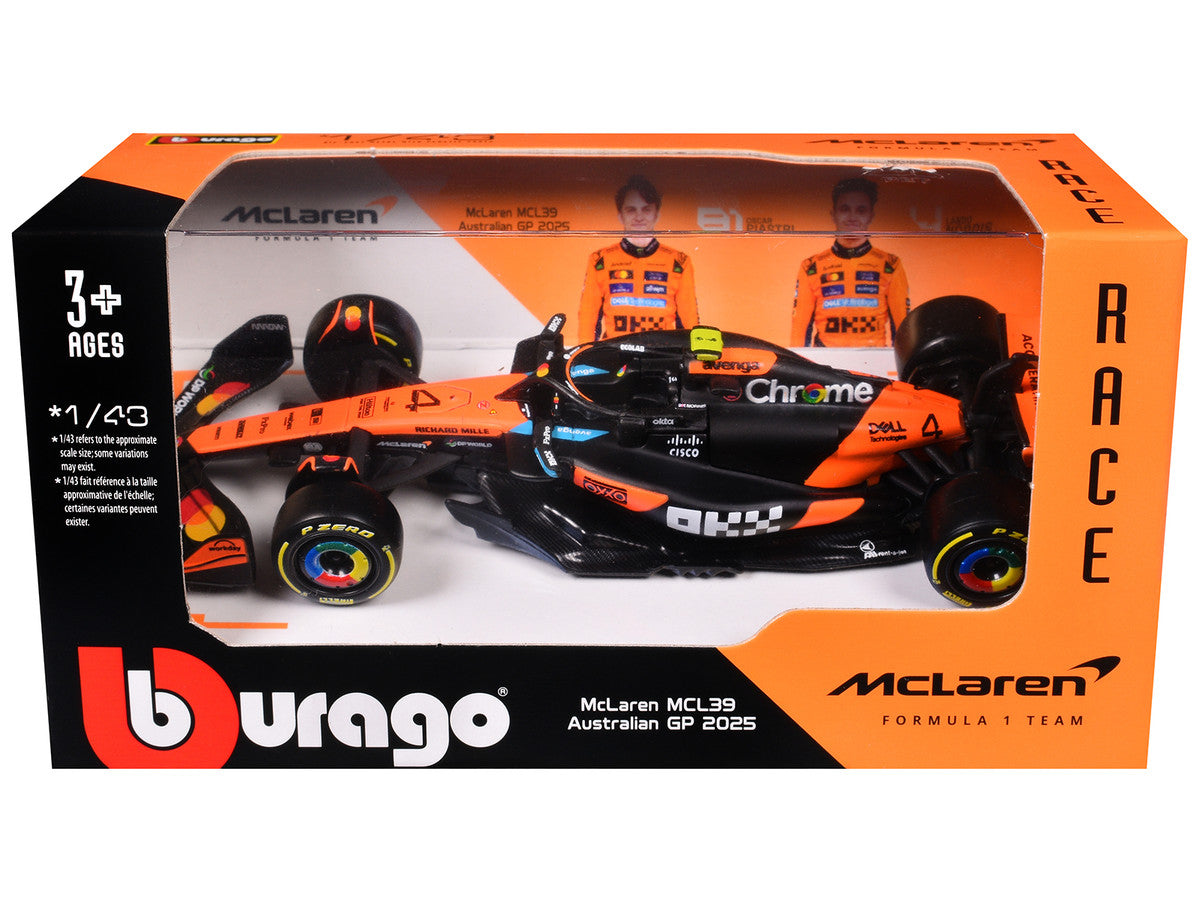 McLaren MCL39 #4 Lando Norris "OKX" Winner Formula One F1 "Australian GP" (2025) "Race" Series 1/43 Diecast Model Car by Bburago LuxuryLifeWay Online Store