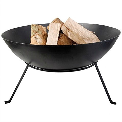 Black Cast Iron 23-inch Outdoor Fire Pit Bowl with Stand LuxuryLifeWay Online Store