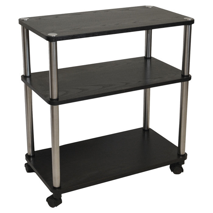 3-Shelf Mobile Home Office Caddy Printer Stand Cart in Black LuxuryLifeWay Online Store
