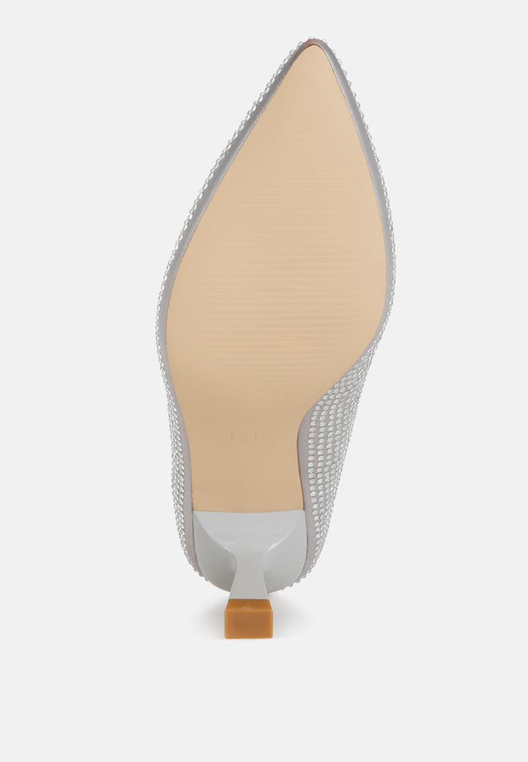 Dinah Rhinestones Embellished Kitten Heel Pumps LuxuryLifeWay Online Store
