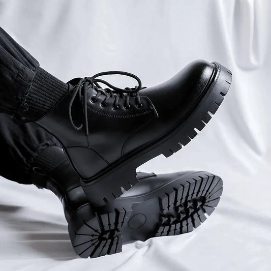 Men's Chelsea Ankle Boots - High-Top Leather Martin Boot