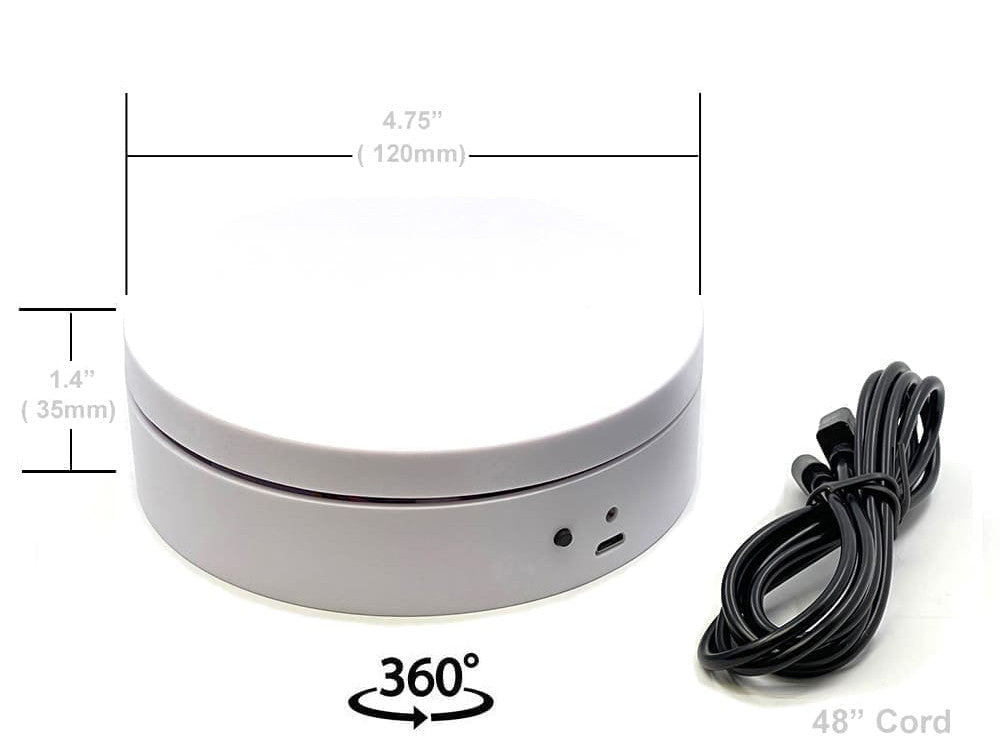 Mini Turntable Rotating Display Stand 4.75" with White Base for 1/64 Scale Model Cars LuxuryLifeWay Online Store