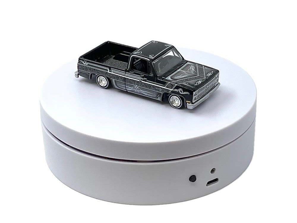 Mini Turntable Rotating Display Stand 4.75" with White Base for 1/64 Scale Model Cars LuxuryLifeWay Online Store
