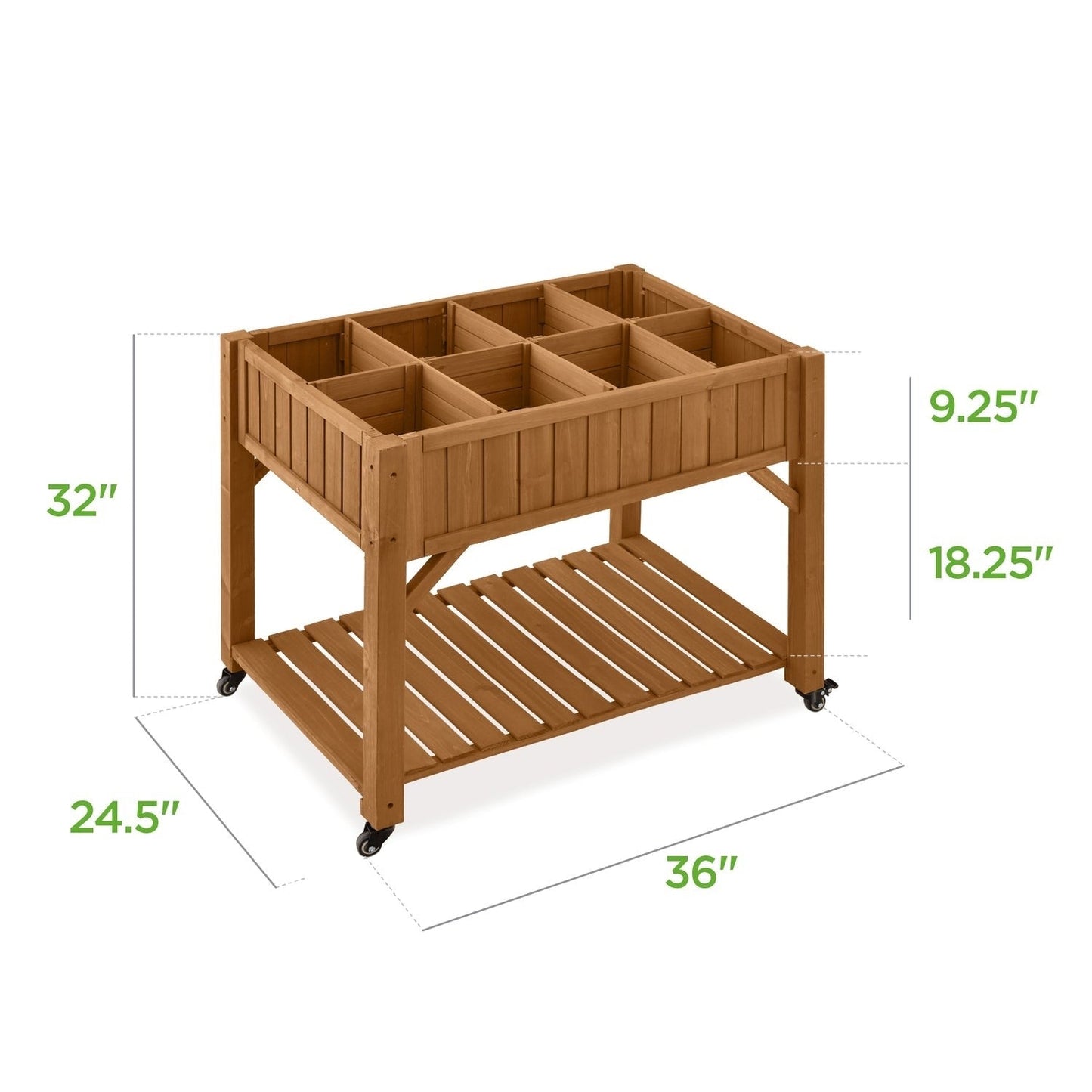 Outdoor Elevated Raised Garden Bed Planter Box with Locking Wheels LuxuryLifeWay Online Store