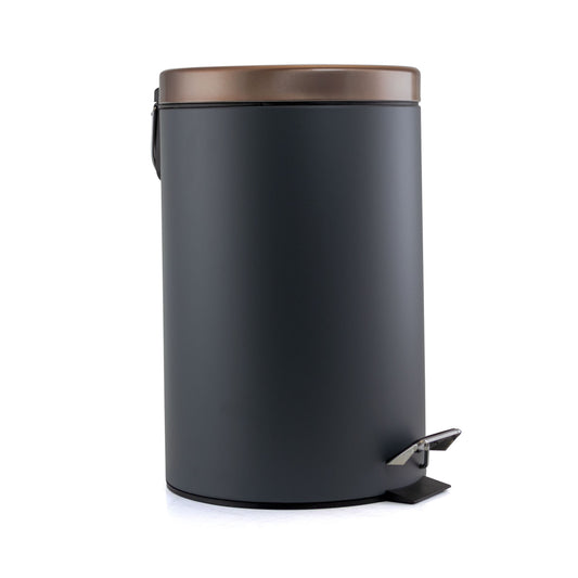 Elama 3 Gallon Stylish Grey and Copper Soft Pedal Office, Kitchen and Bathroom Trash Bin LuxuryLifeWay Online Store
