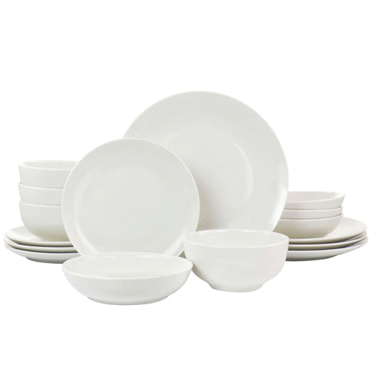 Elama Camellia 16 Piece Porcelain Double Bowl Dinnerware Set LuxuryLifeWay Online Store