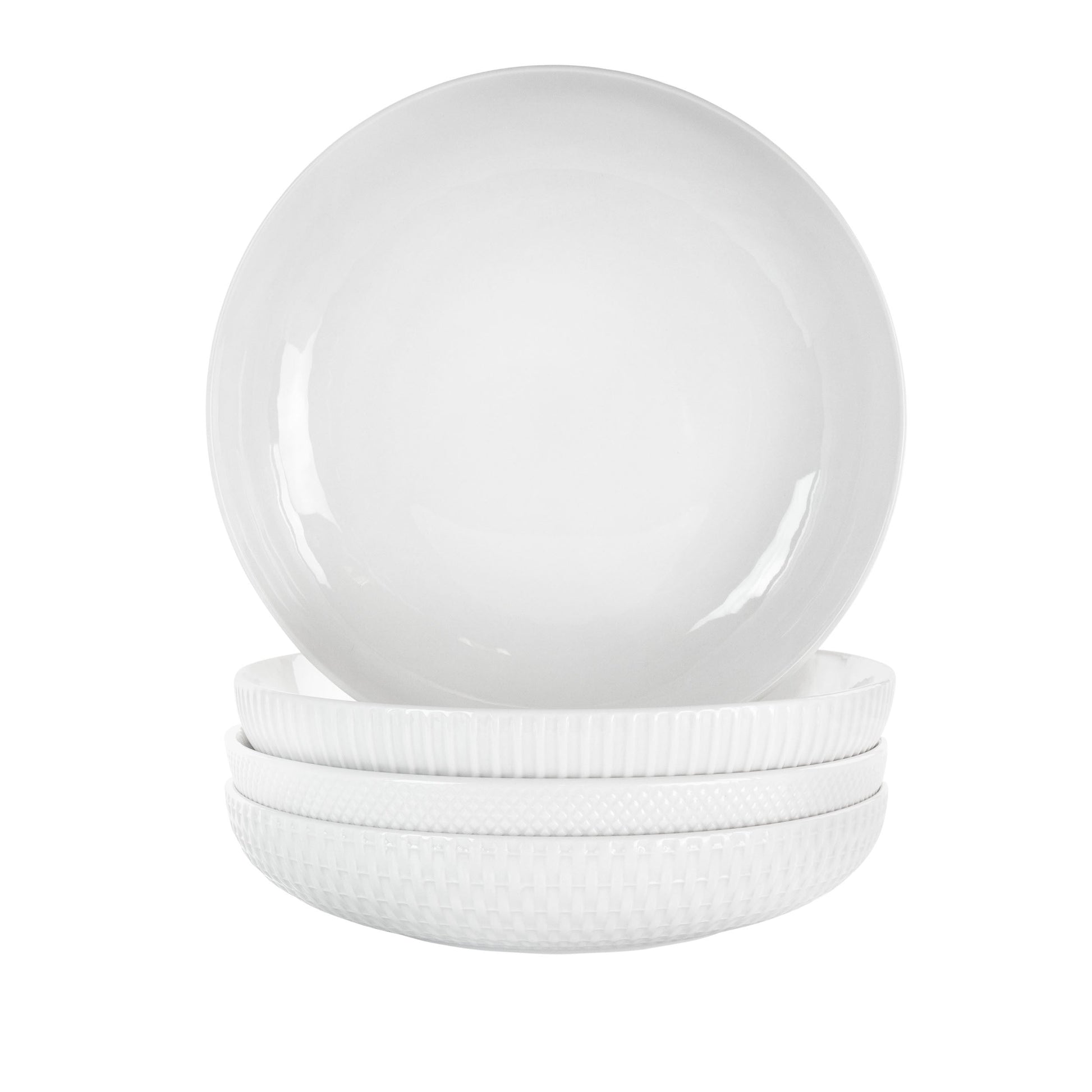 Elama Esme 4 Piece Porcelain Assorted Bowl Set in White LuxuryLifeWay Online Store