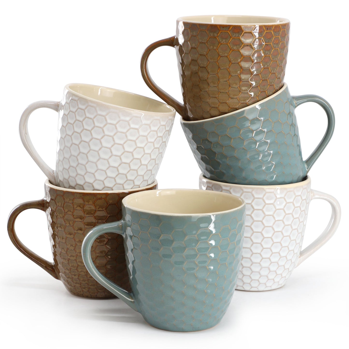 Elama Honey Bee 6-Piece 15 oz. Mug Set, Assorted Colors LuxuryLifeWay Online Store
