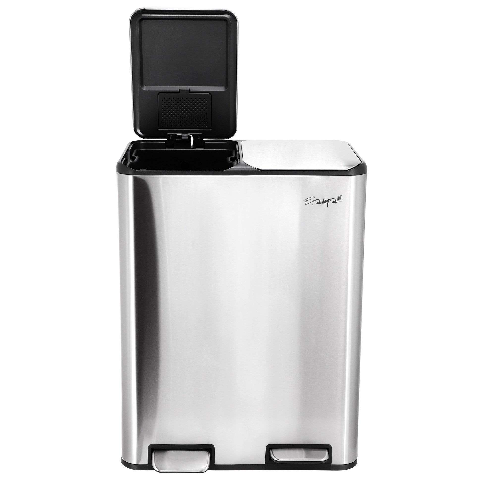 Elama 2 Section 30 Liter/ 8 Gallon Each Section Trash and Recycling Step Bin with Slow Close Mechanism LuxuryLifeWay Online Store
