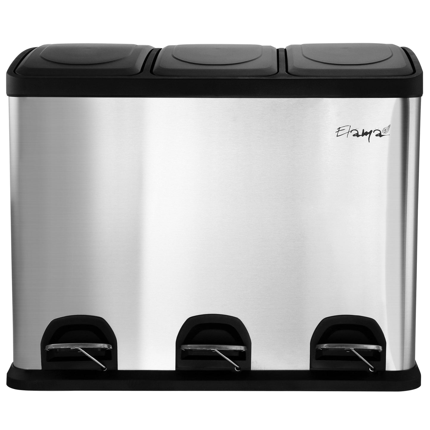 Elama 3 Section 15 Liter/4 Gallon Each Section Trash and Recycling Step Bin LuxuryLifeWay Online Store