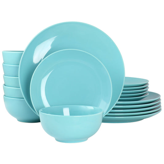 Elama Luna 18 Piece Porcelain Dinnerware Set in Blue LuxuryLifeWay Online Store