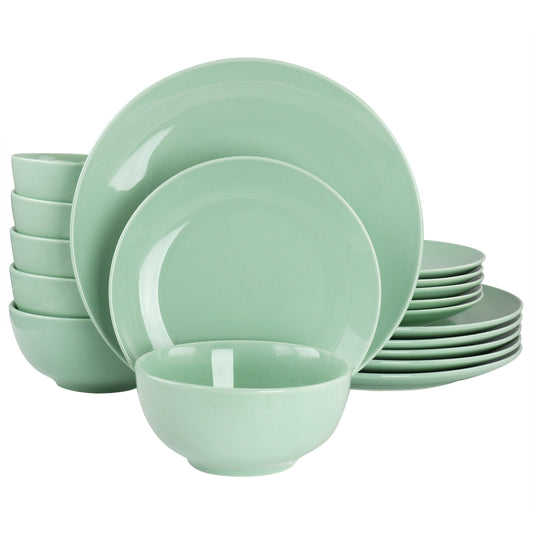 Elama Luna 18 Piece Porcelain Dinnerware Set in Mint LuxuryLifeWay Online Store