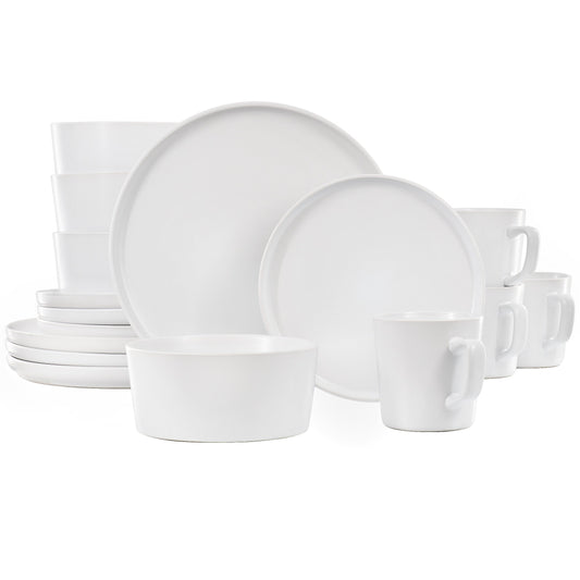 Elama Luxmatte White 16 Piece Dinnerware Set LuxuryLifeWay Online Store