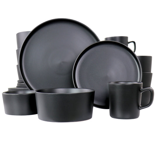 Elama Luxmatte Black 20 Piece Dinnerware Set LuxuryLifeWay Online Store