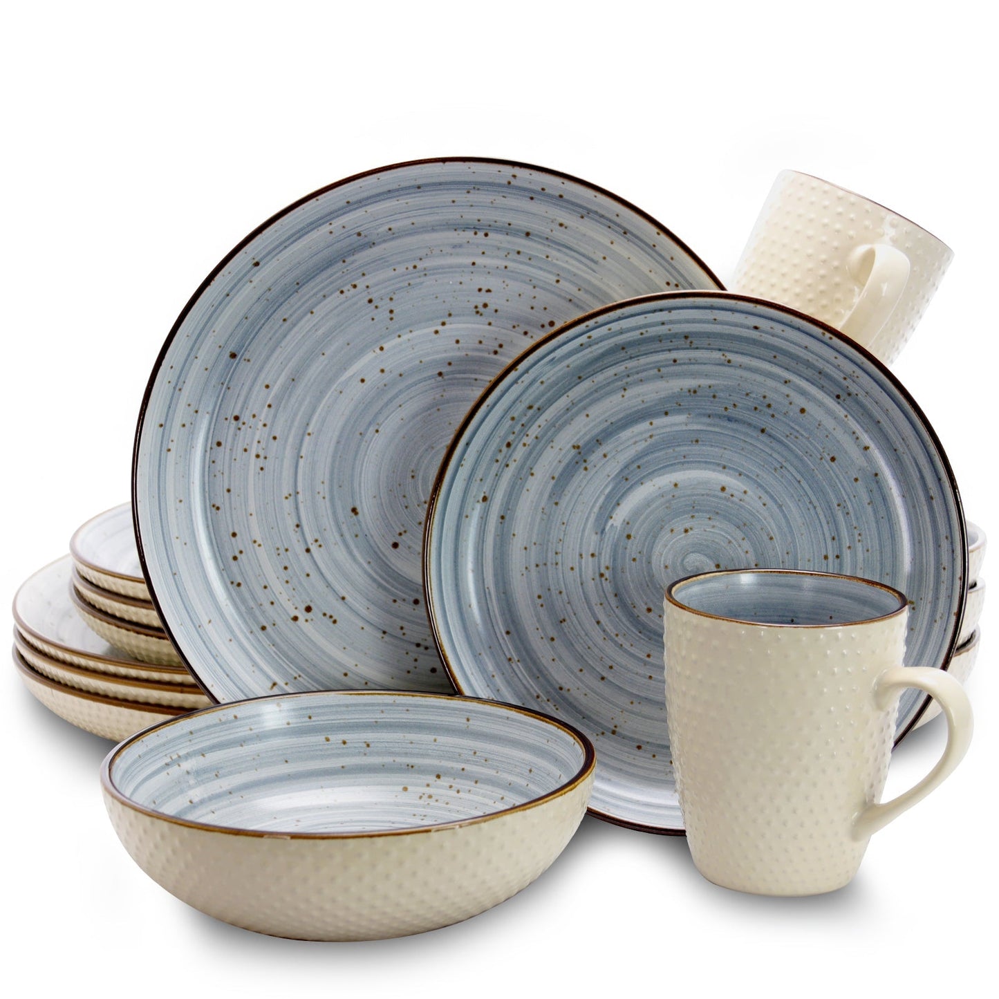 Elama Mellow 16-Piece Dinnerware Set in Powder Blue LuxuryLifeWay Online Store