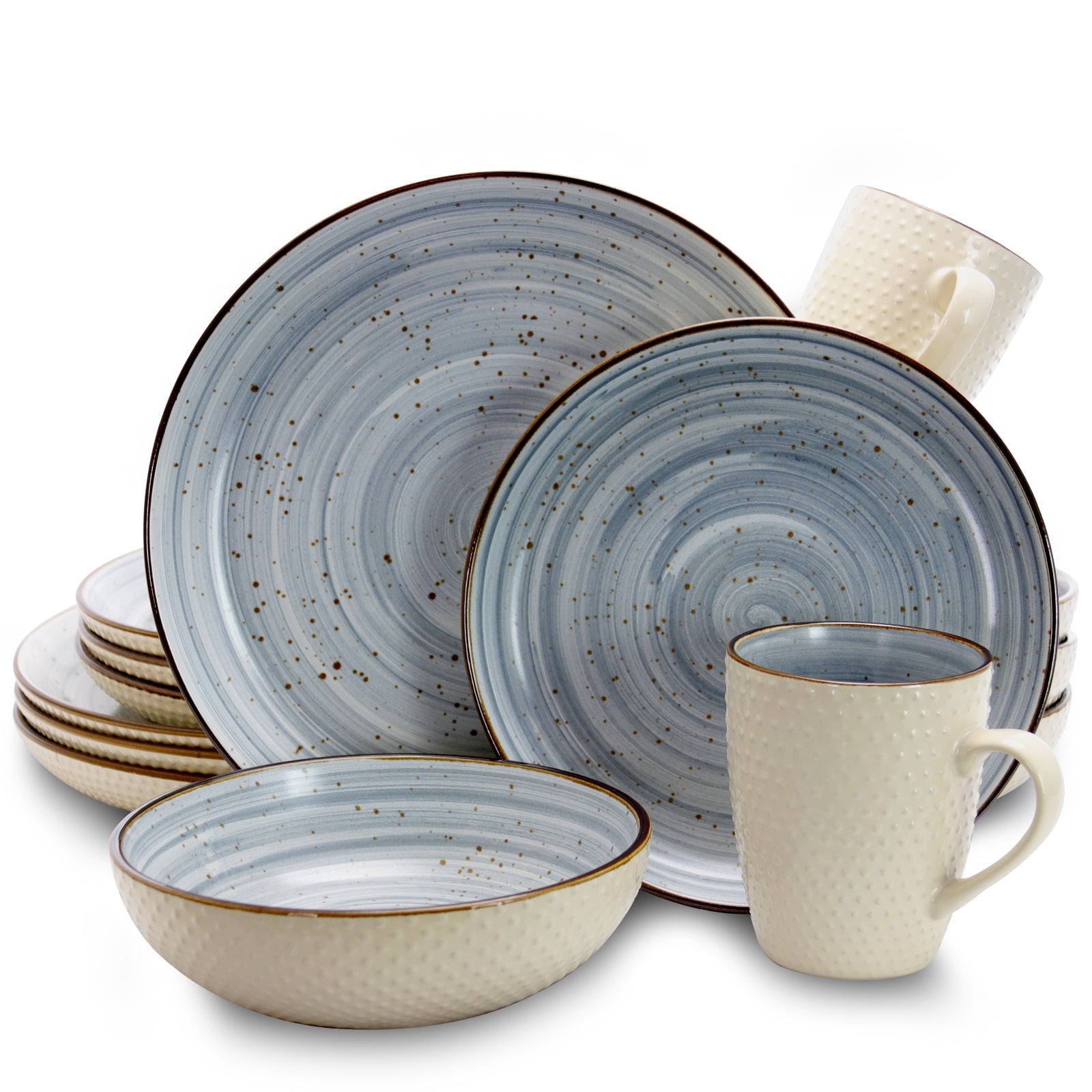 Elama Mellow 16-Piece Dinnerware Set in Powder Blue LuxuryLifeWay Online Store