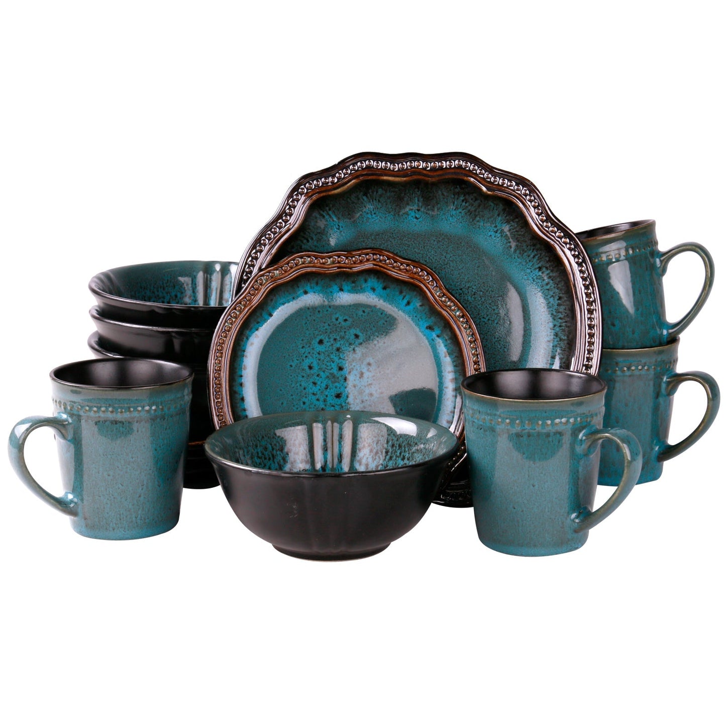 Elamas Mystic Waves 16 Piece Dinnerware Set LuxuryLifeWay Online Store