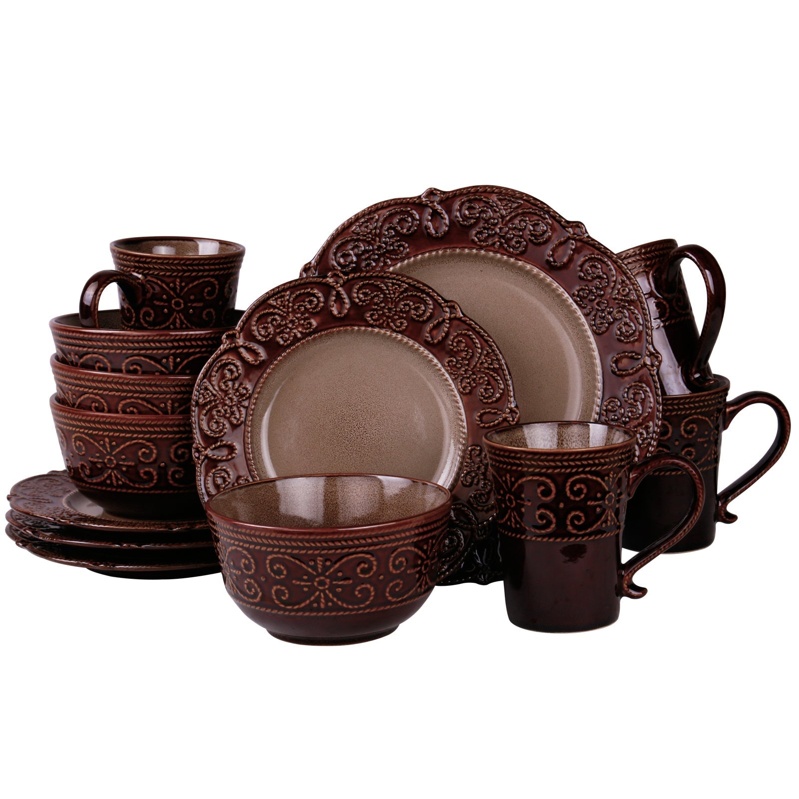 Elamas Salia 16 Piece Stoneware Dinnerware Set LuxuryLifeWay Online Store
