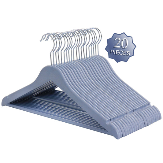 Elama Home 20 Piece Eco Friendly Coat Hangers in Blue LuxuryLifeWay Online Store