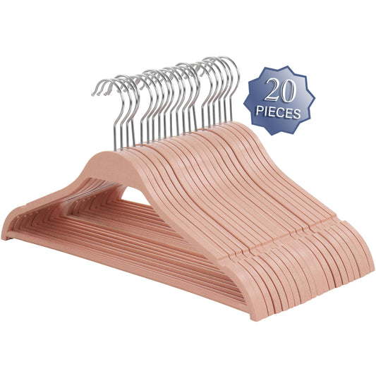 Elama Home 20 Piece Biodegradable Coat Hangers in Pink LuxuryLifeWay Online Store