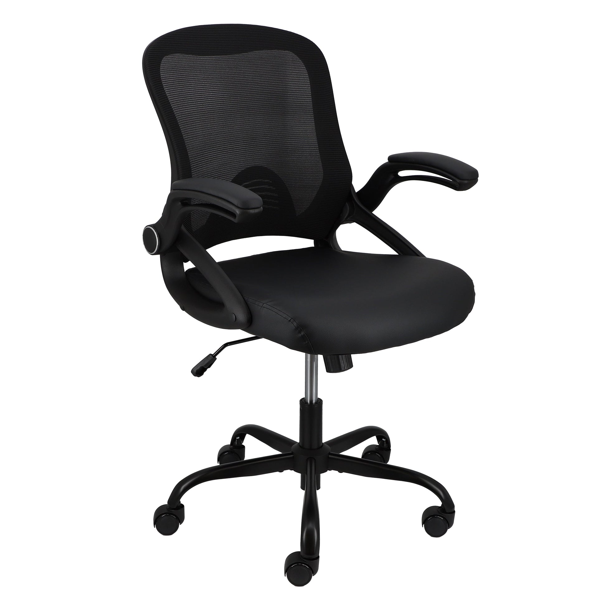 Elama Mid Back Adjustable Mesh and Fabric Office Chair in Black LuxuryLifeWay Online Store