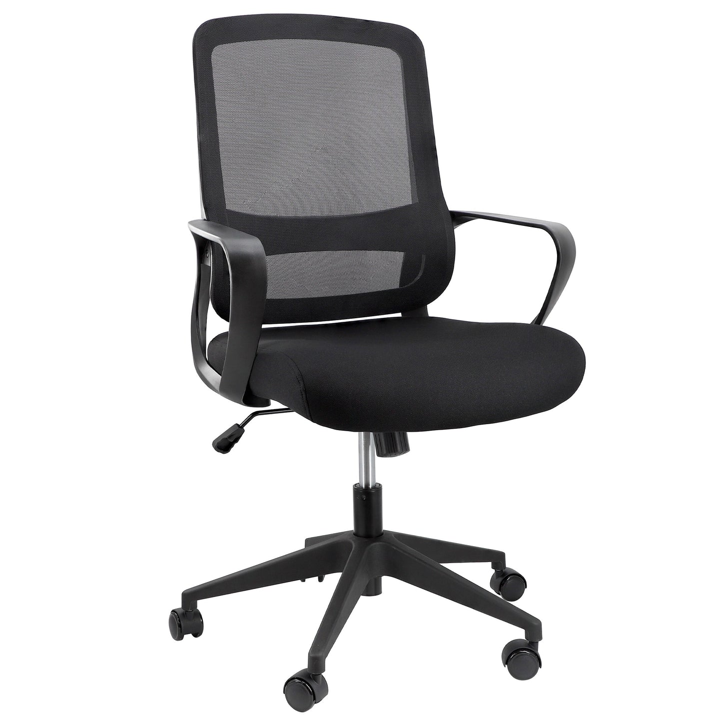 Elama Mid Back Adjustable Mesh and Fabric Office Chair in Black LuxuryLifeWay Online Store