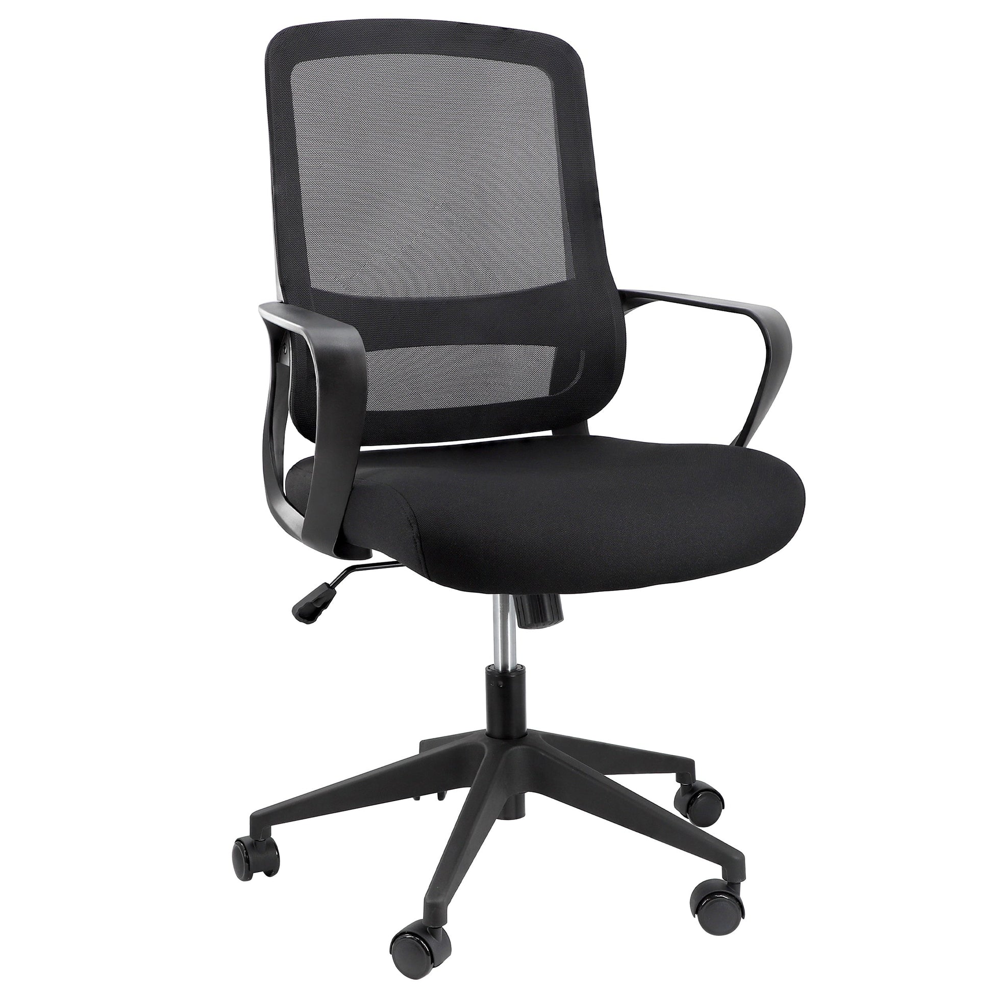 Elama Mid Back Adjustable Mesh and Fabric Office Chair in Black LuxuryLifeWay Online Store