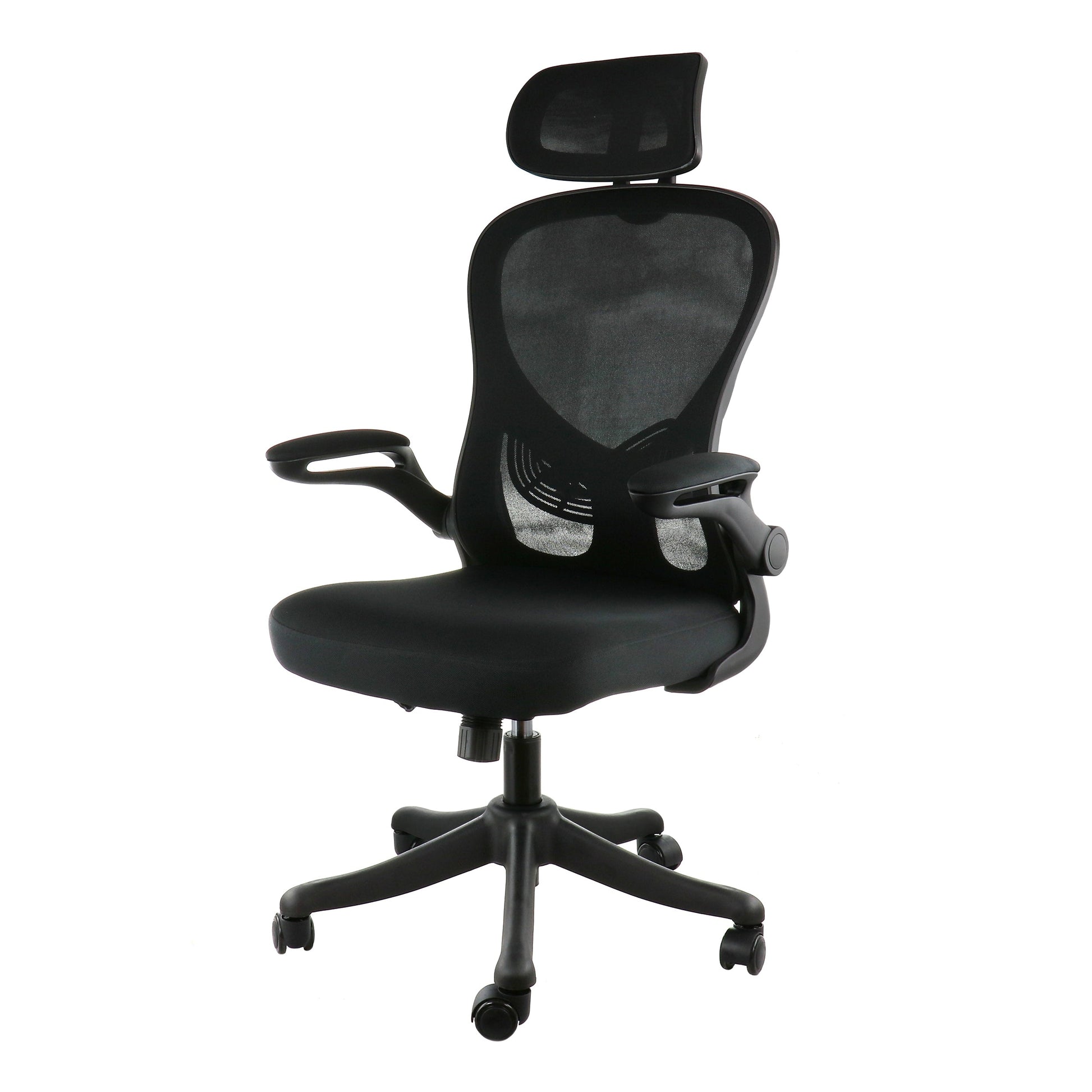 Elama High Back Adjustable Mesh and Fabric Office Chair in Black and Gray with Adjustable Head Rest LuxuryLifeWay Online Store