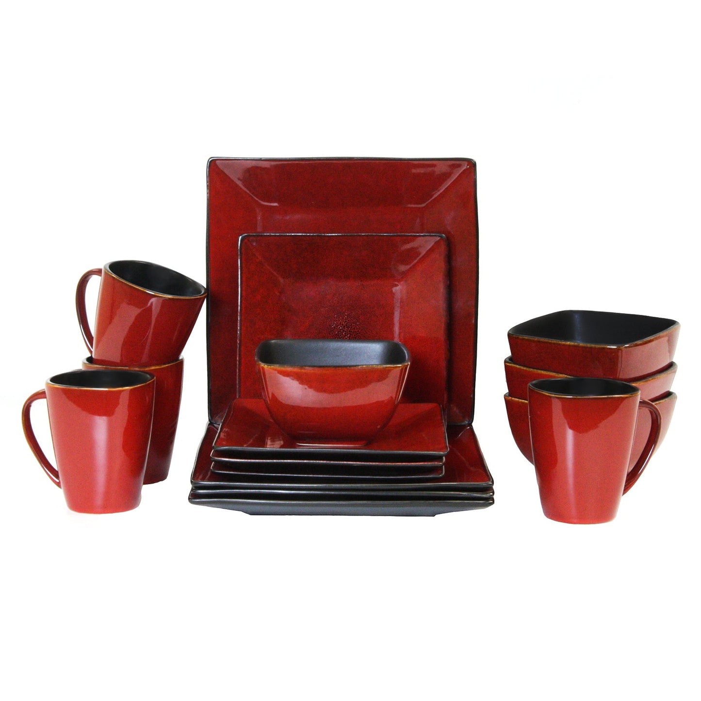 Elama Harland Loft 16 Piece Modern Premium Stoneware set with Complete Setting for 4 LuxuryLifeWay Online Store