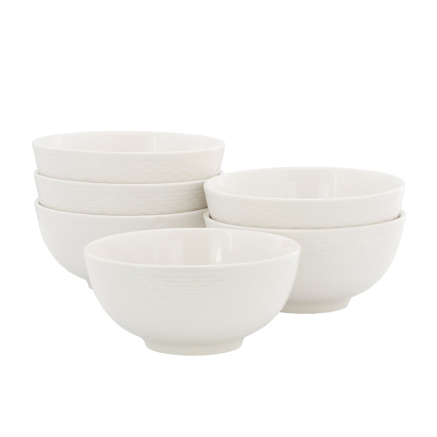 Elama Ophelia 6 Piece Stoneware Cereal Bowl Set in White LuxuryLifeWay Online Store
