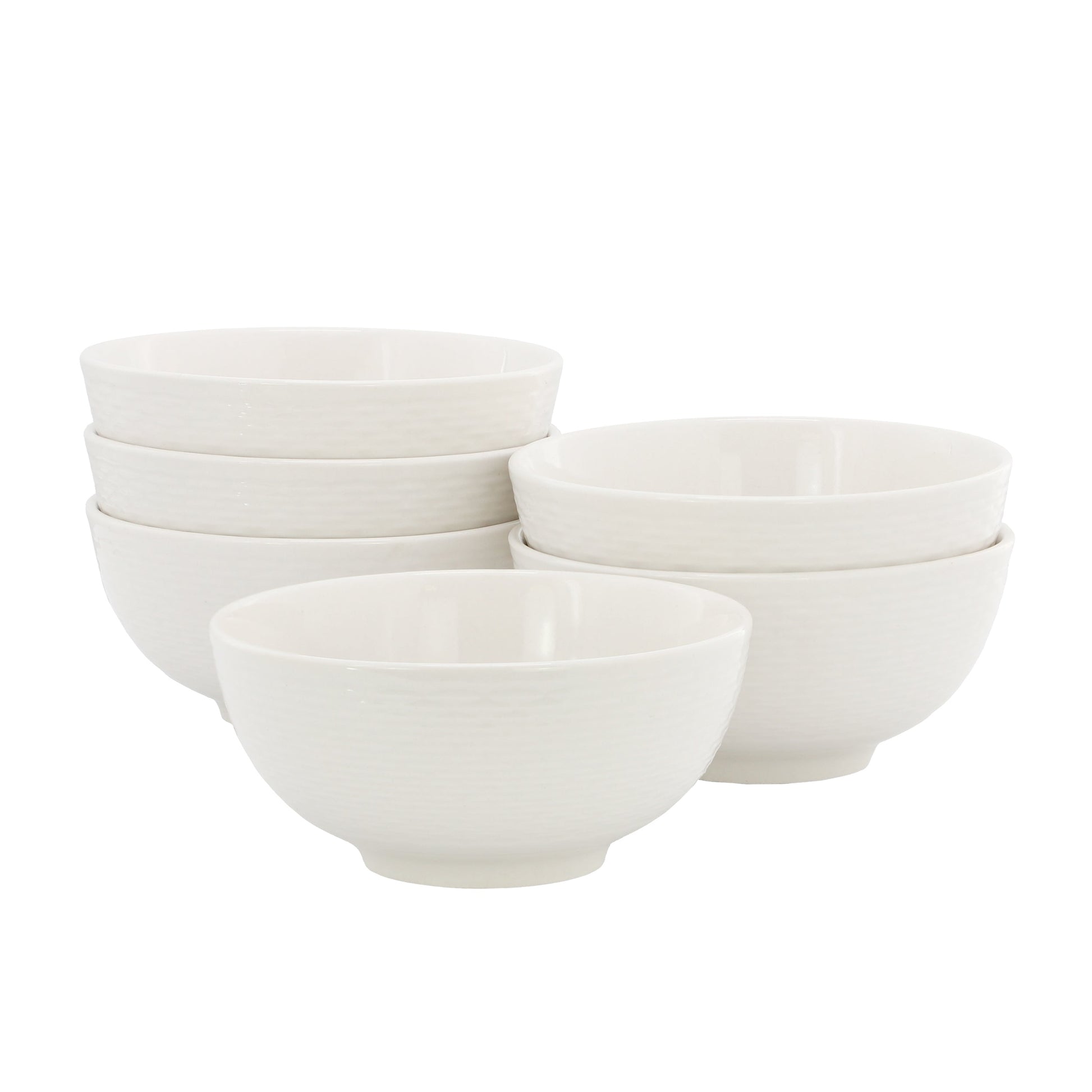 Elama Ophelia 6 Piece Stoneware Cereal Bowl Set in White LuxuryLifeWay Online Store