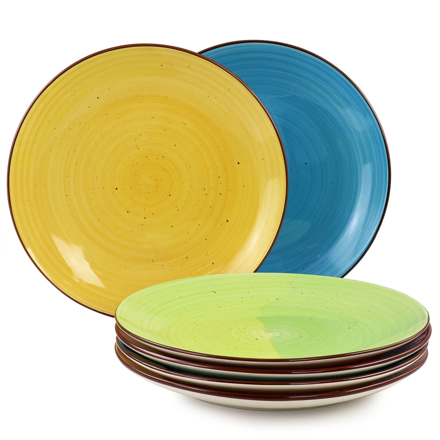 Elama Sebastian 6 Piece Stoneware Dinner Plate Set in Assorted Colors LuxuryLifeWay Online Store