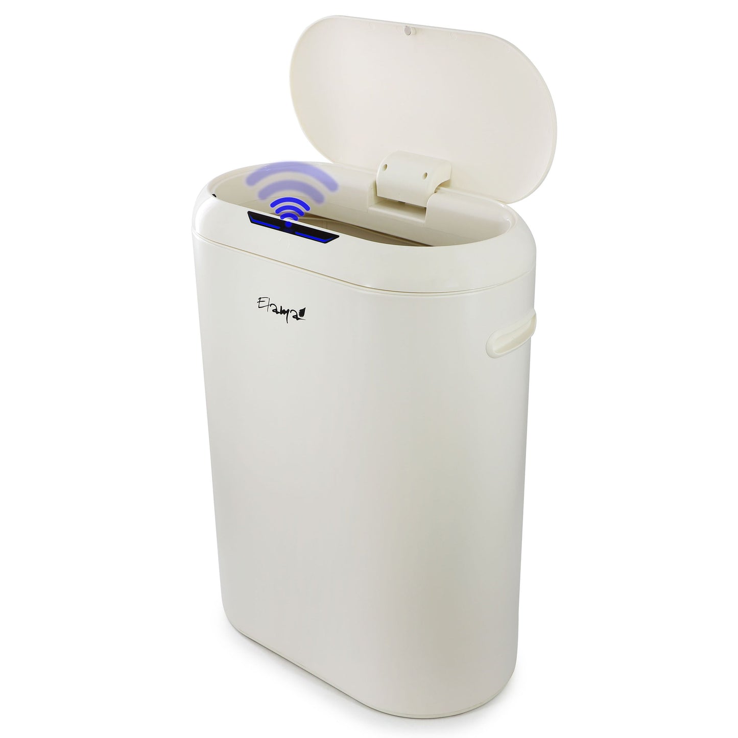 Elama 13 Gallon Automatic Sensor Hands Free Round Top Trash Can in White LuxuryLifeWay Online Store