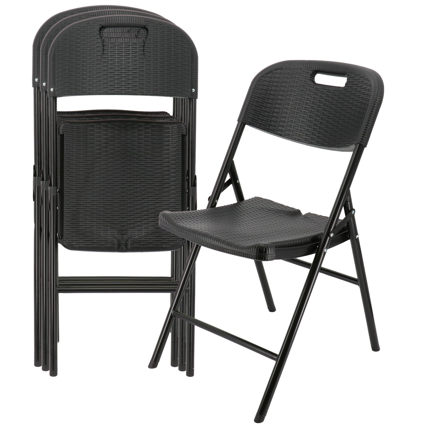 Elama 4 Piece Indoor and Outdoor Rattan Folding Chair LuxuryLifeWay Online Store