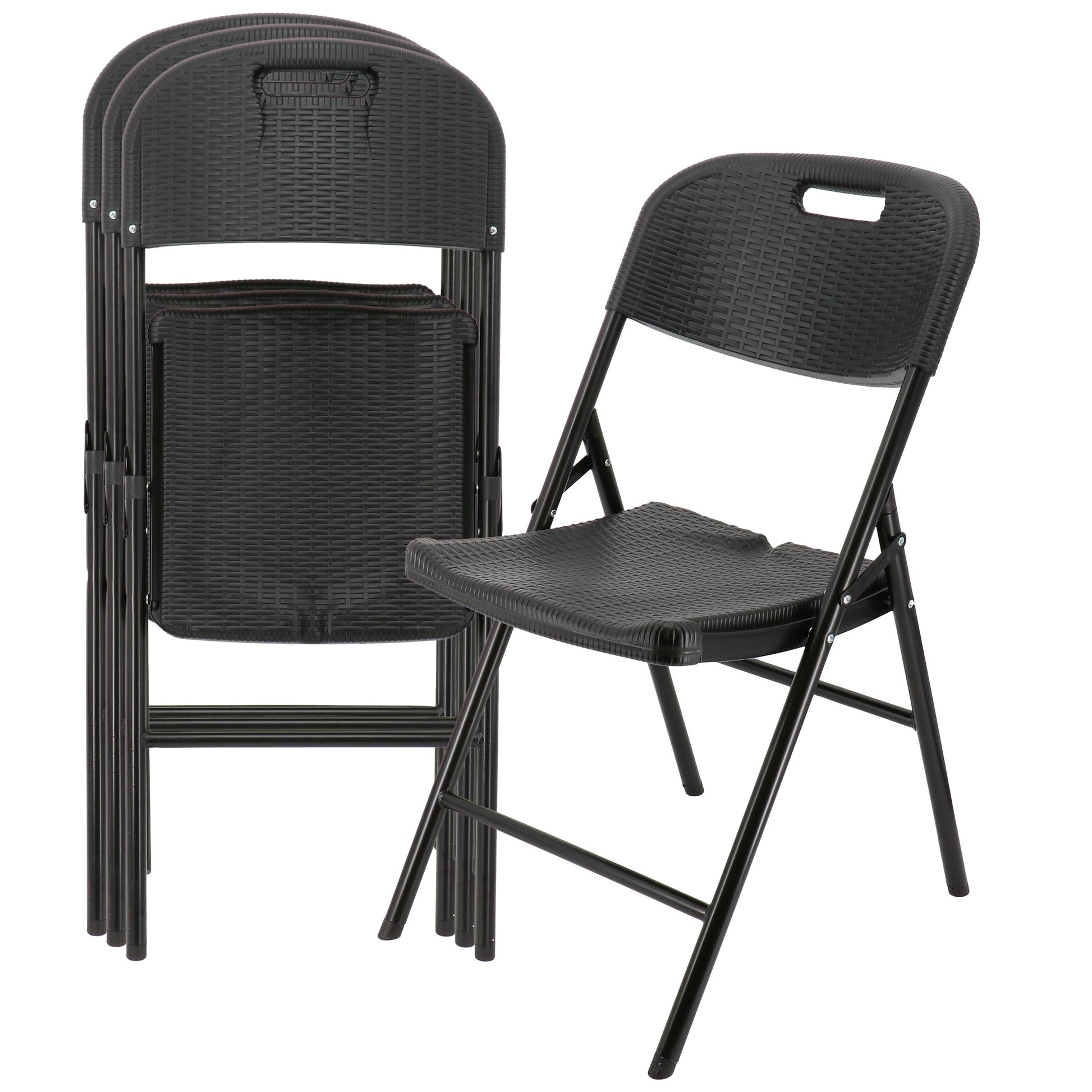 Elama 4 Piece Indoor and Outdoor Rattan Folding Chair LuxuryLifeWay Online Store