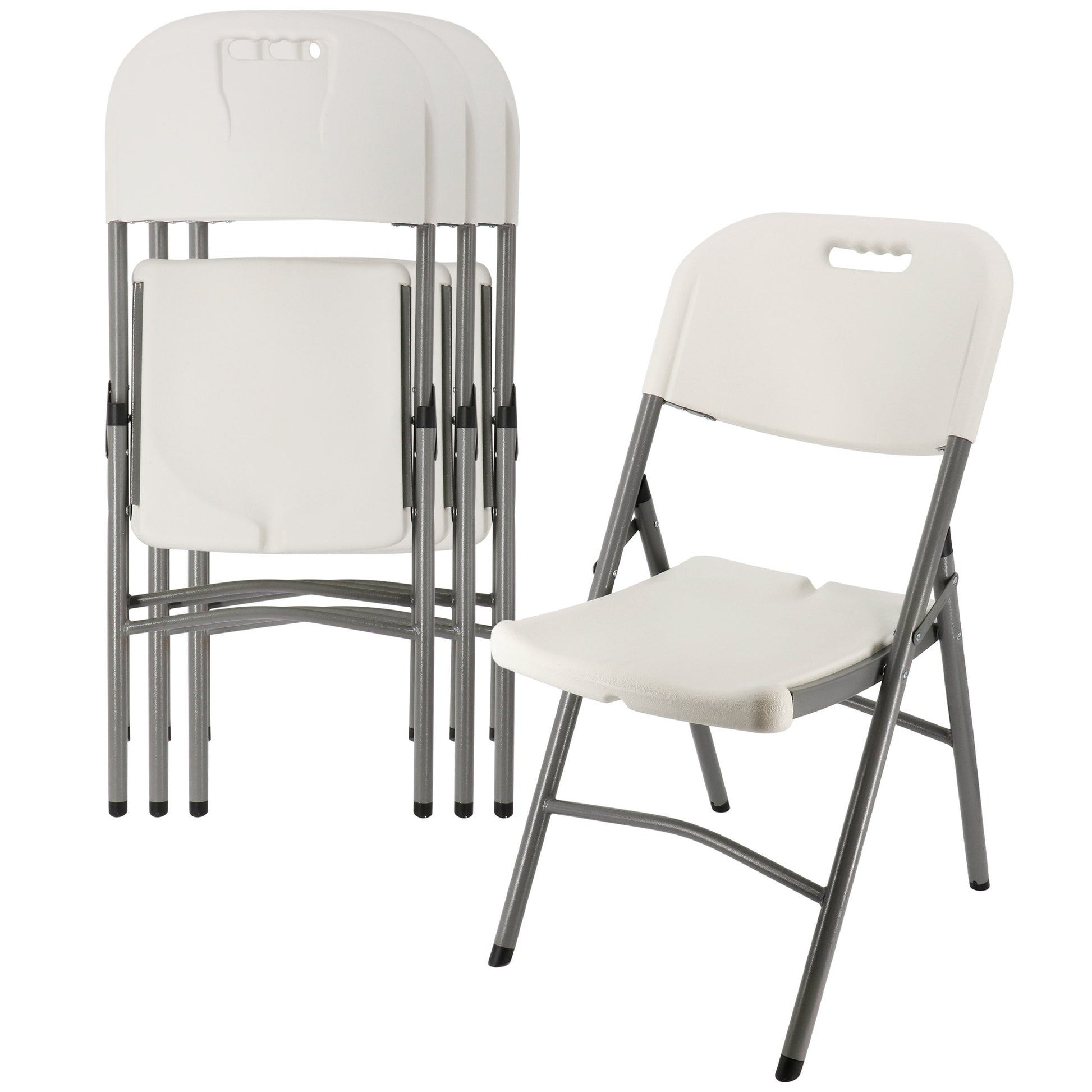 Elama 4 Piece Stackable Folding Chair Set for Indoor and Outdoor LuxuryLifeWay Online Store
