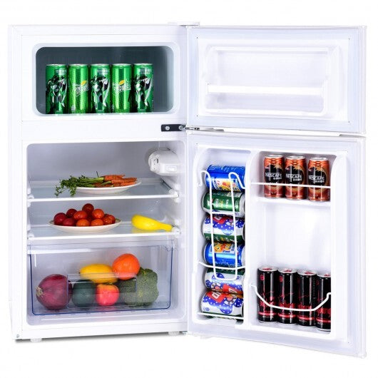 3.2 cu ft. Compact Stainless Steel Refrigerator-White
