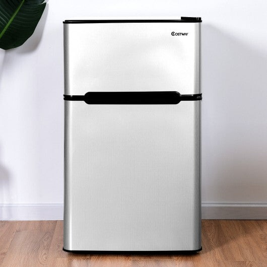 3.2 cu ft. Compact Stainless Steel Refrigerator-White