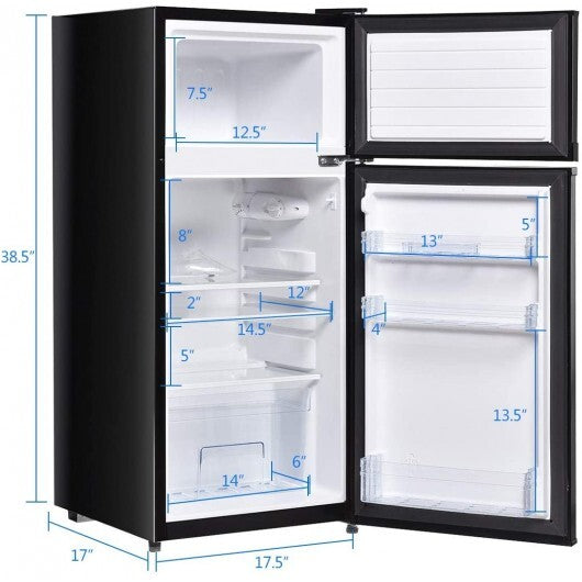 2 Doors Cold-rolled Sheet Compact Refrigerator-Black LuxuryLifeWay Online Store
