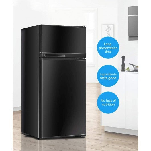 2 Doors Cold-rolled Sheet Compact Refrigerator-Black LuxuryLifeWay Online Store