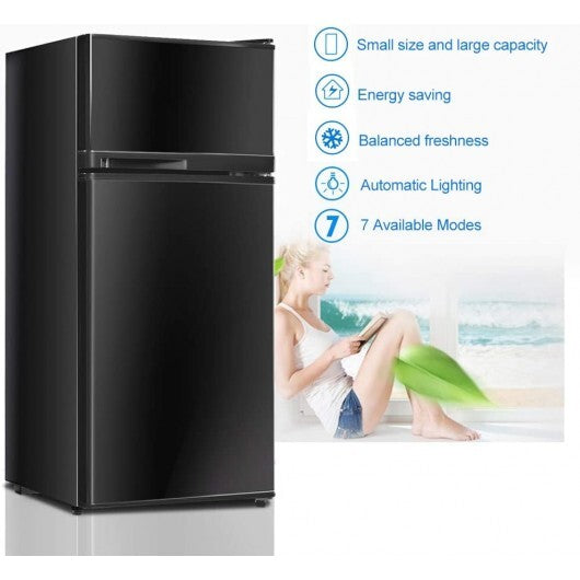 2 Doors Cold-rolled Sheet Compact Refrigerator-Black LuxuryLifeWay Online Store