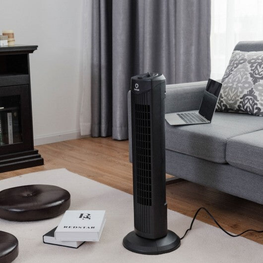 Fantask 35W 28 Inch Quiet Bladeless Oscillating Tower Fan-Black LuxuryLifeWay Online Store