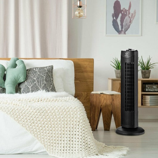 Fantask 35W 28 Inch Quiet Bladeless Oscillating Tower Fan-Black LuxuryLifeWay Online Store