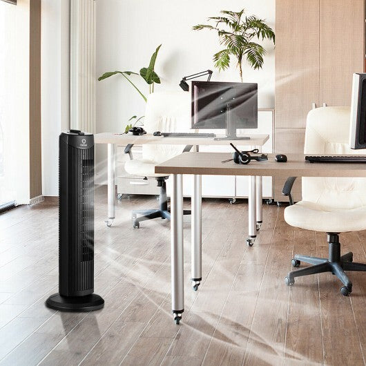 Fantask 35W 28 Inch Quiet Bladeless Oscillating Tower Fan-Black LuxuryLifeWay Online Store