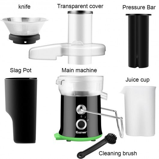 2 Speed Wide Mouth Fruit and Vegetable Centrifugal Electric Juicer - Color: Black LuxuryLifeWay Online Store
