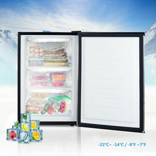 3 Cubic Feet Compact Upright Freezer with Stainless Steel Door