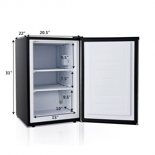 3 Cubic Feet Compact Upright Freezer with Stainless Steel Door