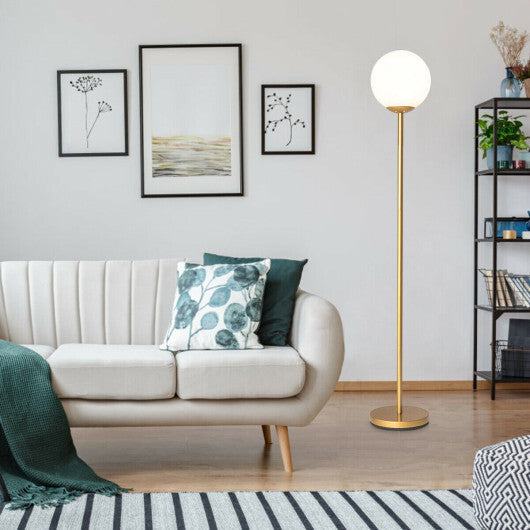 Glass Globe LED Floor Lamp with Glass Lampshade-Golden LuxuryLifeWay Online Store